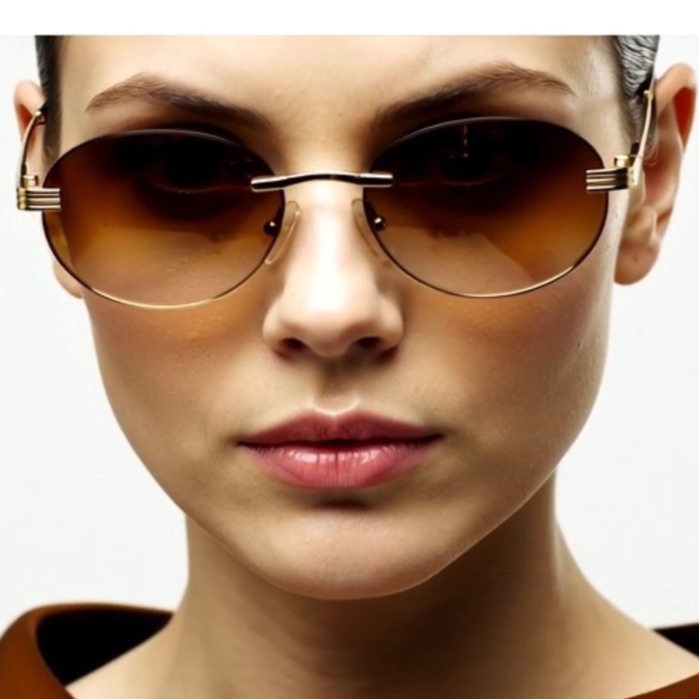 Women Sunglasses Classic Light Weight Men Shades Sleek Minimalist Design‎ Gold